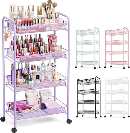 TOOLF 4-Tier Rolling Cart, Metal Utility Cart by TOOLF