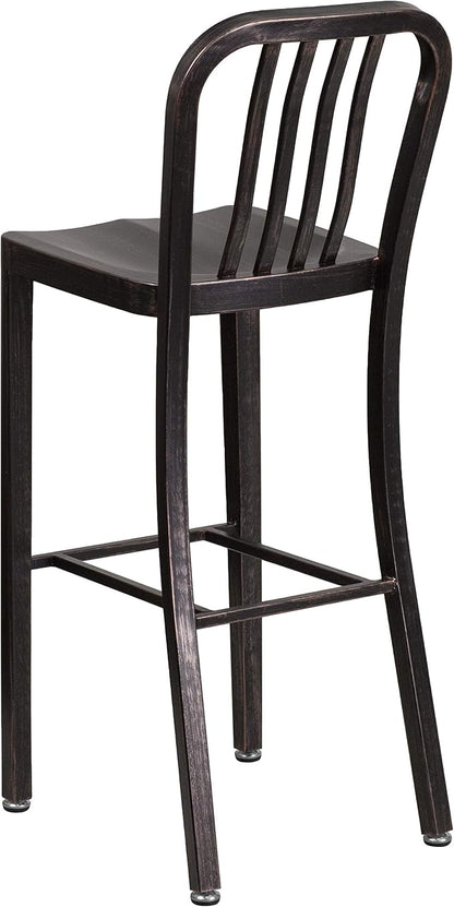 Flash Furniture Gael Commercial Grade 2 Pack 30" High Black-Antique Gold Metal - Image 6