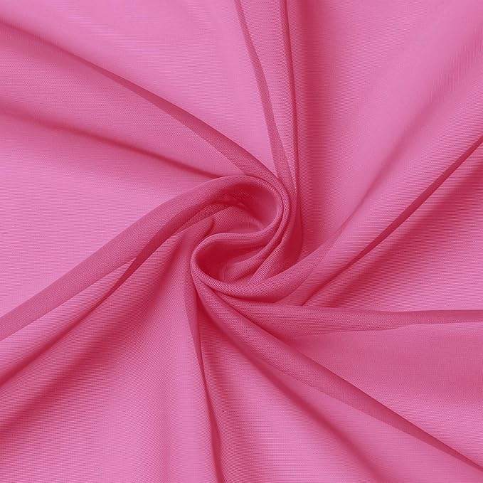 Hot Pink Valances for Windows, Hot Pink Sheer Curtains 14 Inch Length 2 Pack - Image 9