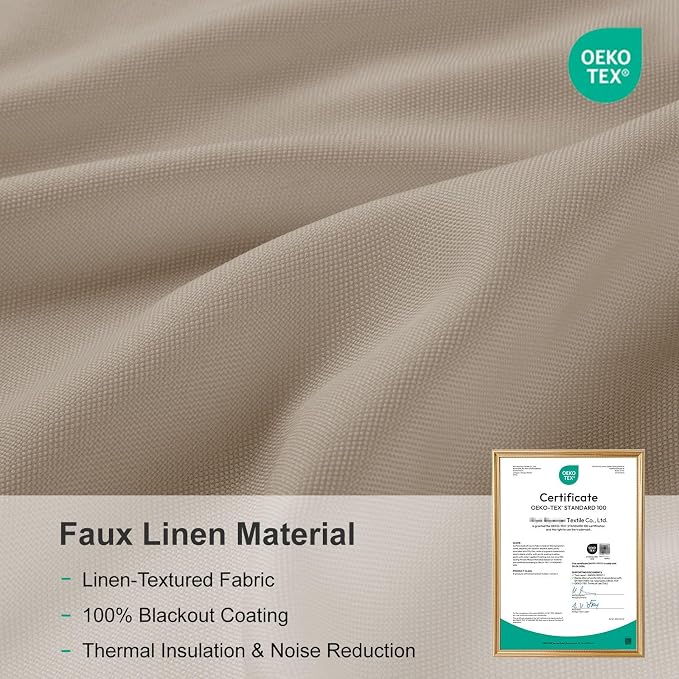 Faux Linen Total Blackout Curtain - Image 7