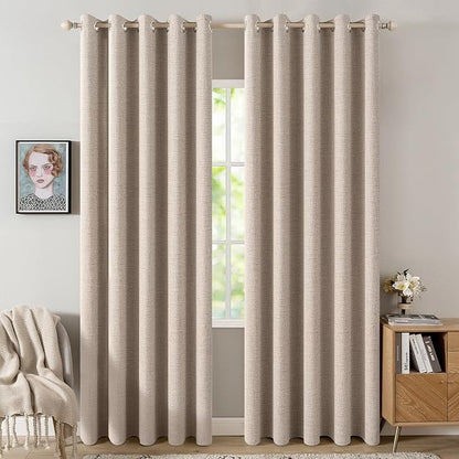 MIULEE 100% Blackout Linen Curtains by MIULEE