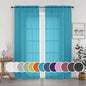 Turquoise Blue Sheer Curtains, Sheer Curtains 84 inch Length 2 Panels Set by OWENIE