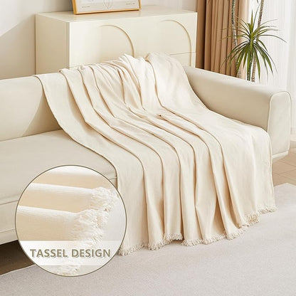 MYSKY HOME Boho Couch Cover Beige Sofa Covers - Image 3
