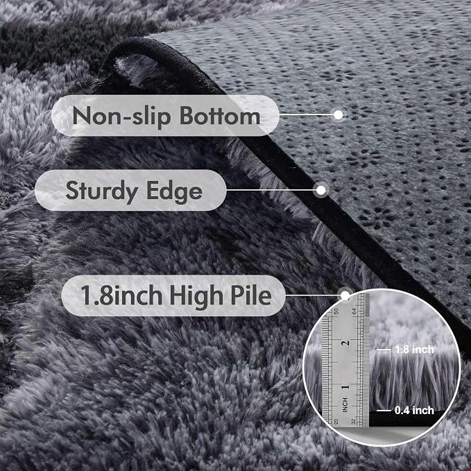 6x9 Ft Large Shag Rugs for Living Room Decor, Tie-Dyed Ultra Soft Fluffy Furry - Image 5