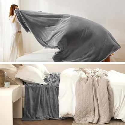 Bedsure GentleSoft Fleece Bed Blankets Large Size Grey - Image 6
