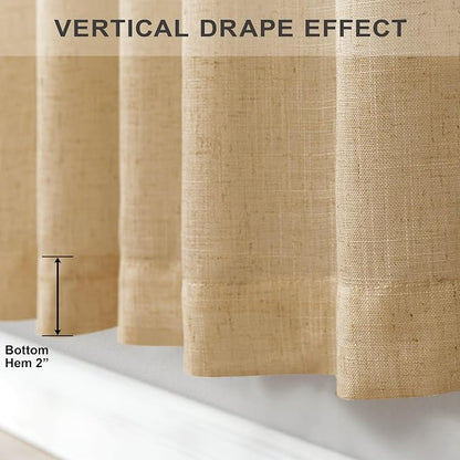 Tan Linen Curtains 90 Inch Length - Image 5
