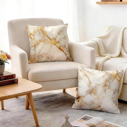 OBSEDE Gold Foil Marble Decorative Throw Pillow Covers 18 × 18 in, Couch - Image 7