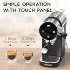 20 Bar Espresso Machine, Compact Espresso Maker with Milk Frother, Touchscreen Latte Maker with Detachable Drip Tray/Water Tank, Built-in Handle for Home and Office Use