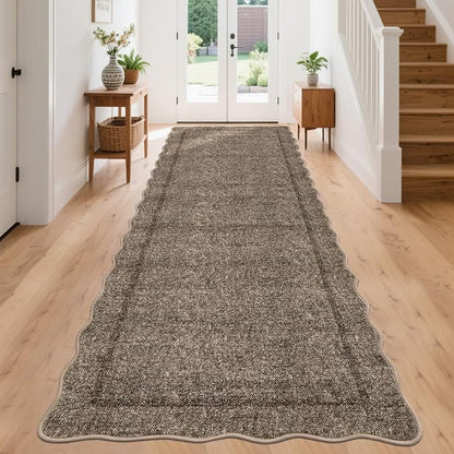 GarveeHome Scalloped Washable Runner Rug 2x8 Modern Non Slip Kitchen Runner | by GarveeHome