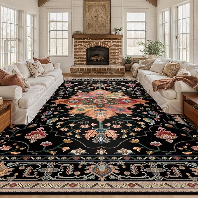 RELEANY Washable Area Rug, Large 10'x12', Water Repellent, Pet Friendly by RELEANY