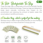 FreshDrinkUS, Premium 15 Pandan Leaf Tea Bags, 100% Natural & Pure from Pandan Leaves. Loose Leaf Pandan Herbal Tea. Made with Natural Material Tea Bags. No Sugar, No Caffeine, No Gluten, Vegan. (15 Tea bags)