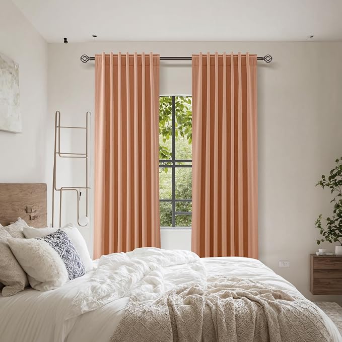 100% Blackout Curtains 90 Inch Length 2 Panels Set - Image 8
