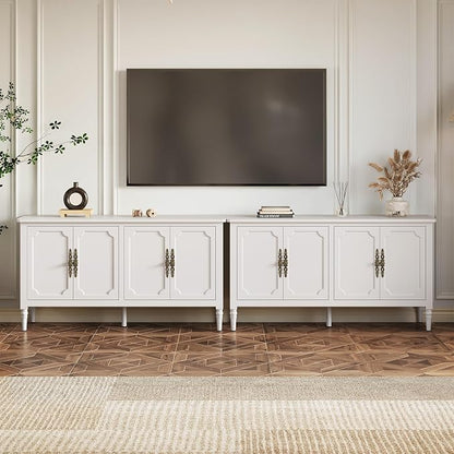 FansaFurn Sideboard with 4 Doors, Mid-Century Console Table with Adjustable - Image 3