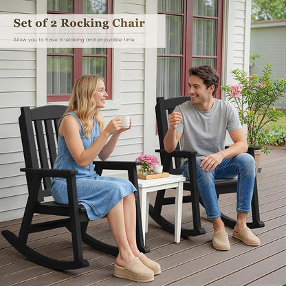 Greesum Outdoor Rocking Chair, 300lbs All-Weather Patio Rocker, Rust-Proof & - Image 6
