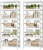 FOTOSOK 6-Tier Bamboo Shelf Set of 2, Bamboo Bookcase by FOTOSOK