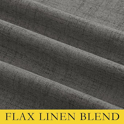 NICETOWN Grizzle Gray Vintage Linen 100% Blackout Curtains - Image 7