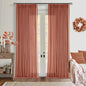 Pleated Farmhouse Firebrick Linen Curtains 102 Inches Long by Twodrapes