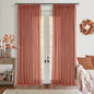 Red Clay Linen Pinch Pleated Curtains 108 Inches Long 2 Panels Firebrick | by Twodrapes