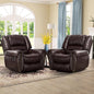 CANMOV Leather Recliner Chair Set of 2, Classic and Traditional Manual Recliner by CANMOV