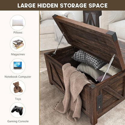 jimeimen Farmhouse Lift Top Coffee Table - Image 3
