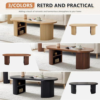 Oval Fluted Coffee Table - Image 3