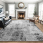 Living Room Rug 8x10 Gray Area Rugs Machine Washable Abstract Boho Large Rug by OmpaaHomeDecor