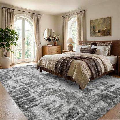 Noahas 6x9 Large Grey Fluffy Soft Area Rug Non-Slip - Image 3