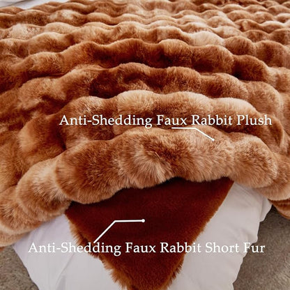 BENVWE Faux Fur Throw Blanket for Couch - Image 4