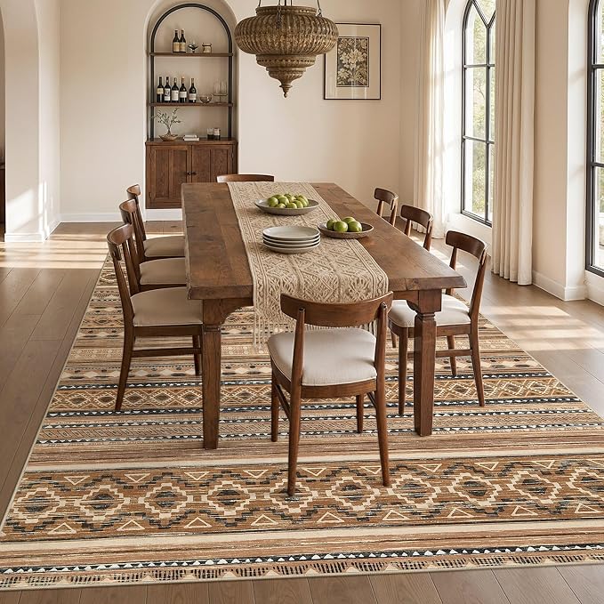cotiled 6x9 Washable Area Rugs Living Room: Soft Lightweight Boho Rug | Stain - Image 7