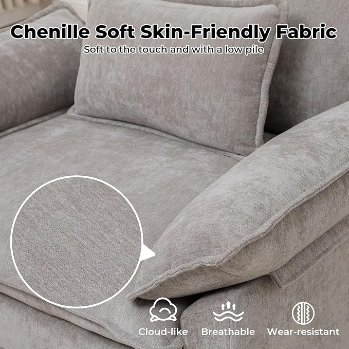 Oversized Accent Chair, Modern Chenille Cloud Sofa Chair - Image 4