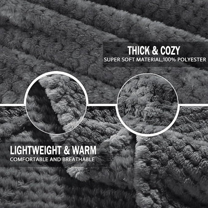 Exclusivo Mezcla Soft Waffle Fleece Bed Blanket Twin XL Size, Cozy Fluffy Design - Image 7