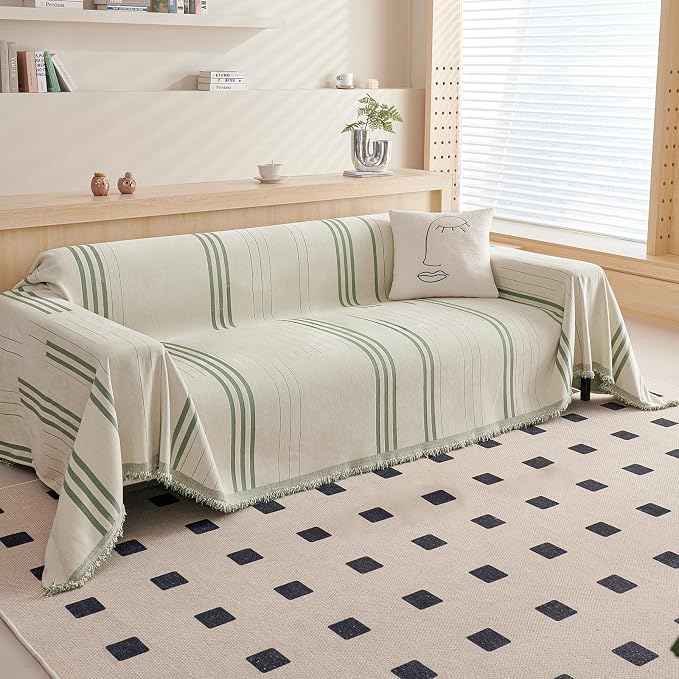 DREAMINGO Couch Cover Reversible Chenille 3 Seat Sofa Covers by DREAMINGO
