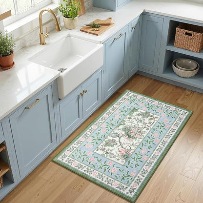 GarveeHome Blue Green Pink 2x3 Door Mat Indoor Rugs - Image 3