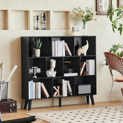 LEYAOYAO 10 Cube Bookshelf, 3 Tier Modern Wide Bookcase - Image 8