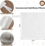 50Pcs Commercial Cold Brew Coffee Filters for 5 Gallon Buckets, 20" X 20" Disposable Coffee Filters with Drawstring for Brew Up To 5 LBS Coffee