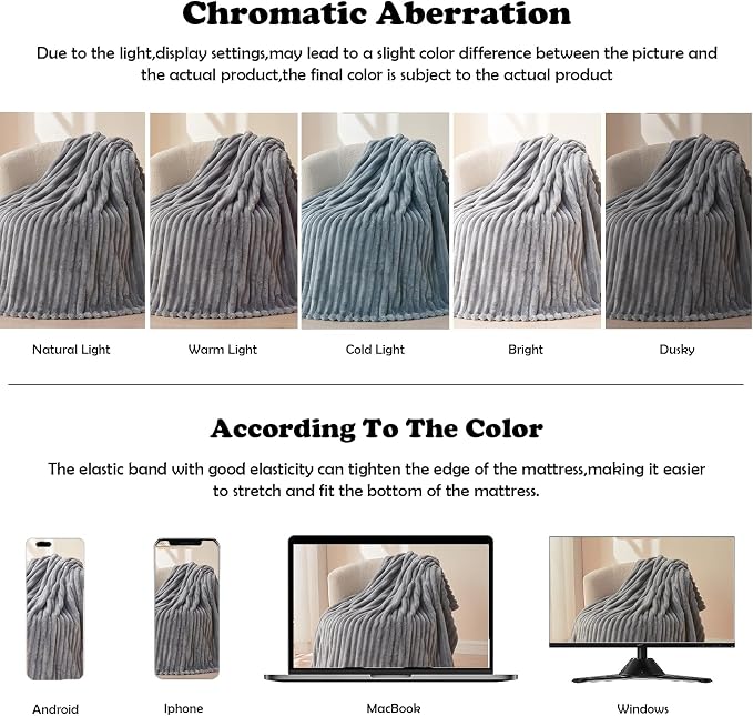 NEWCOSPLAY Fleece Ribbed Cozy Throw Blanket - Image 6