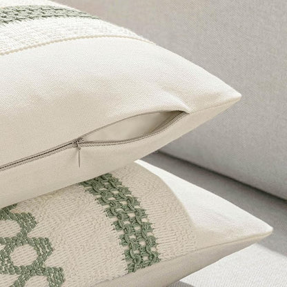 MIULEE Set of 2 Sage Green Boho Decorative Lumbar Pillow Covers 12x24 Inch | - Image 8