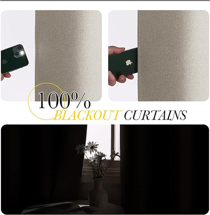 NICETOWN 100% Blackout Curtains 63 inches Long - Image 3