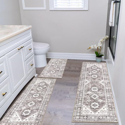 HEBE Boho Kitchen Rugs Set of 3, Non Slip Washable Kitchen Mats - Image 6