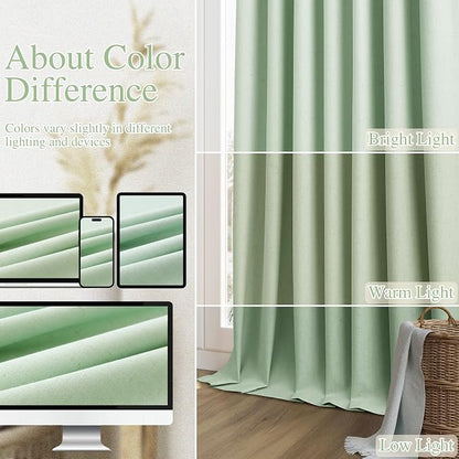 100% Blackout Curtains 84 Inch Length 2 Panels Set - Image 7