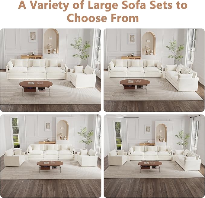 mikibama Modular Sectional Sofa, 111.5 Inch L Shaped Couch Set - Image 9