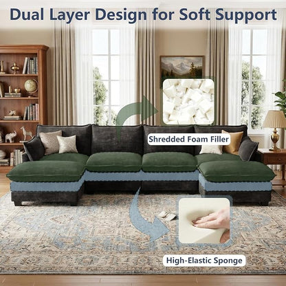 U Shaped Modular Sectional Sofa, Cloud Couch - Image 4