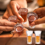 6 Pack Shot Glass Bulk Set with Heavy Base 2 OZ Small Shot Cups for Vodka, Whiskey, Tequila, Espresso, Liquor Set