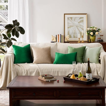 GIGIZAZA Green Pillow Covers 12x20 Decorative Pillows Pack of 2 | Lumbar Throw - Image 6