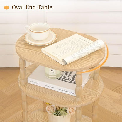 MaxSmeo End Table, Small Oval Side Table - Image 6