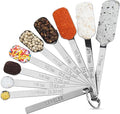 Smithcraft Measuring Spoons Set of 9 with Leveler, Metric & US 18/8 Stainless Steel Measuring Spoons Set for Baking&Kitchen, Metal Long Handle Measuring Spoon for Spice, Nesting Measure Spoon Fit Jar