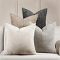 Volcanics Boho Throw Pillow Covers 20x20 Set of 4, Neutral Chenille Decorative by Volcanics