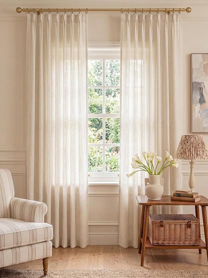 Liz Pinch Pleated Linen Curtains 92 Inches Long - Image 3