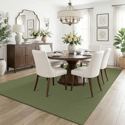 KOZYFLY Washable 5x7 Living Room Rug, Non Slip Woven Area Rugs, Braided Floor - Image 2