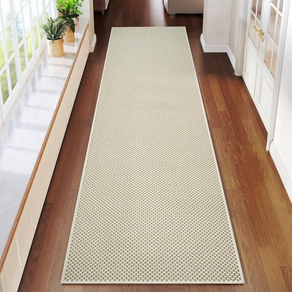 Hallway Runner Rug Extra Long Kitchen Runner Washable Beige 2x8 ft | Boho Woven by YDKGL